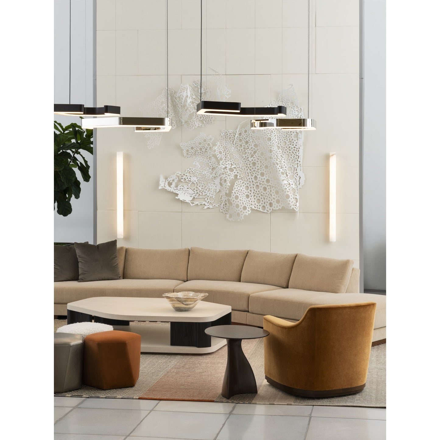 Sumatra Alabaster Wall Sconce - Cylindrical Brass & Natural Alabaster Light | Modern Vertical Stone Sconce