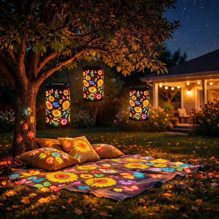 Sunflower Glow: Solar-Powered Garden Lantern