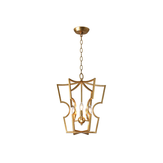 Sunsus Pendant Light - Classic Brass Lantern Pendant | Modern Traditional 3-Light Hanging Fixture