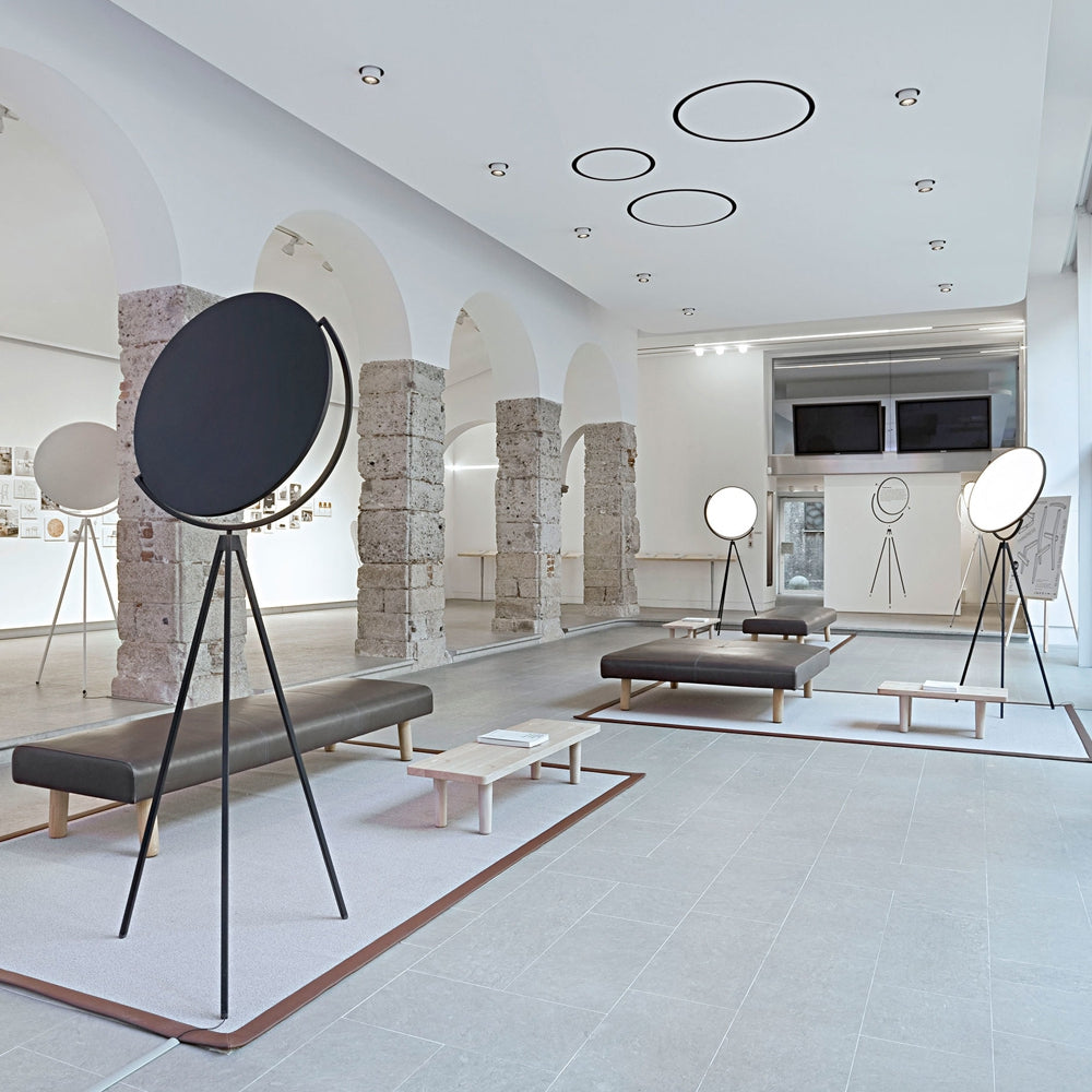 Superloon Floor Lamp - Modern Gyroscopic Disc LED Standing Lamp | Minimalist Tripod Floor Light