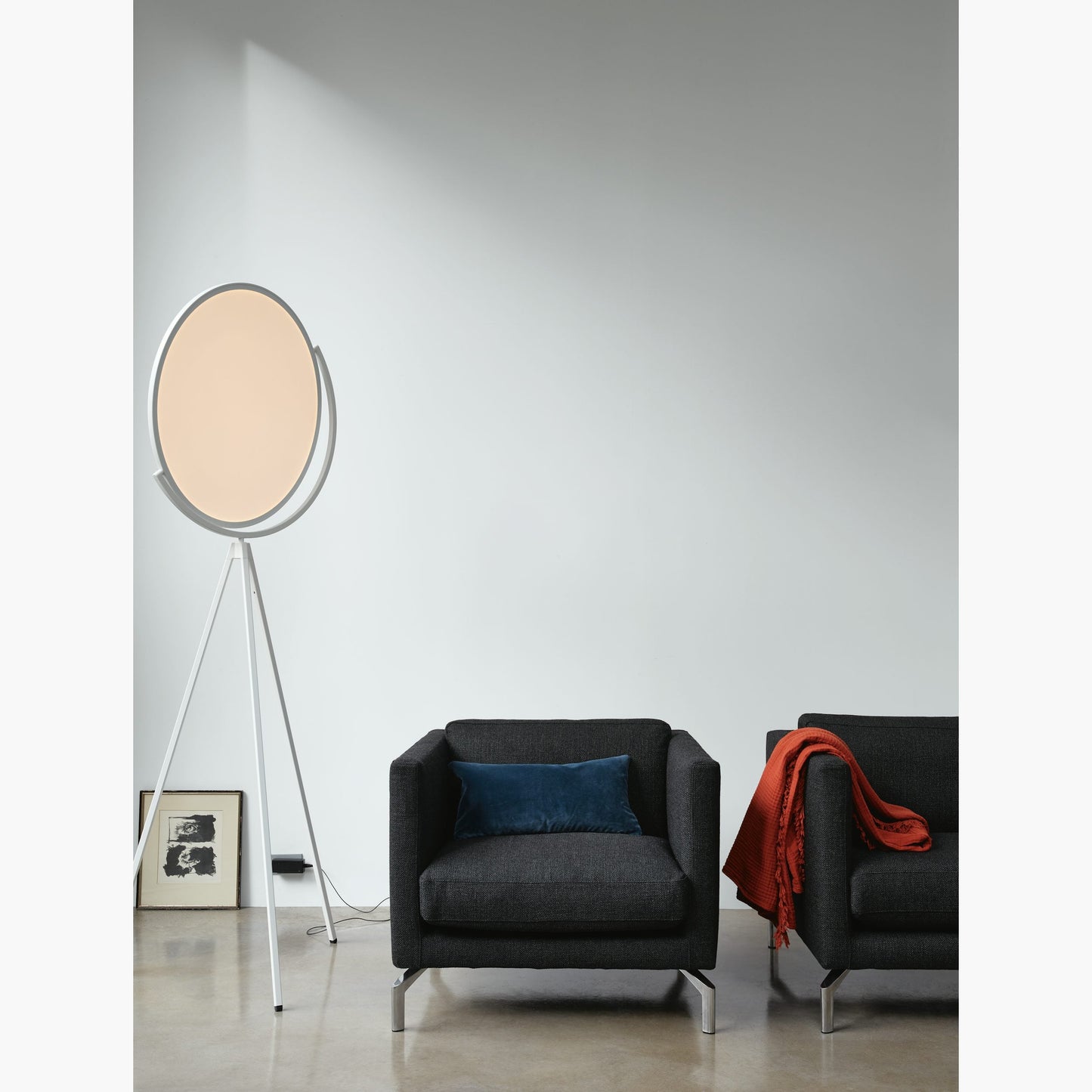 Superloon Floor Lamp - Modern Gyroscopic Disc LED Standing Lamp | Minimalist Tripod Floor Light