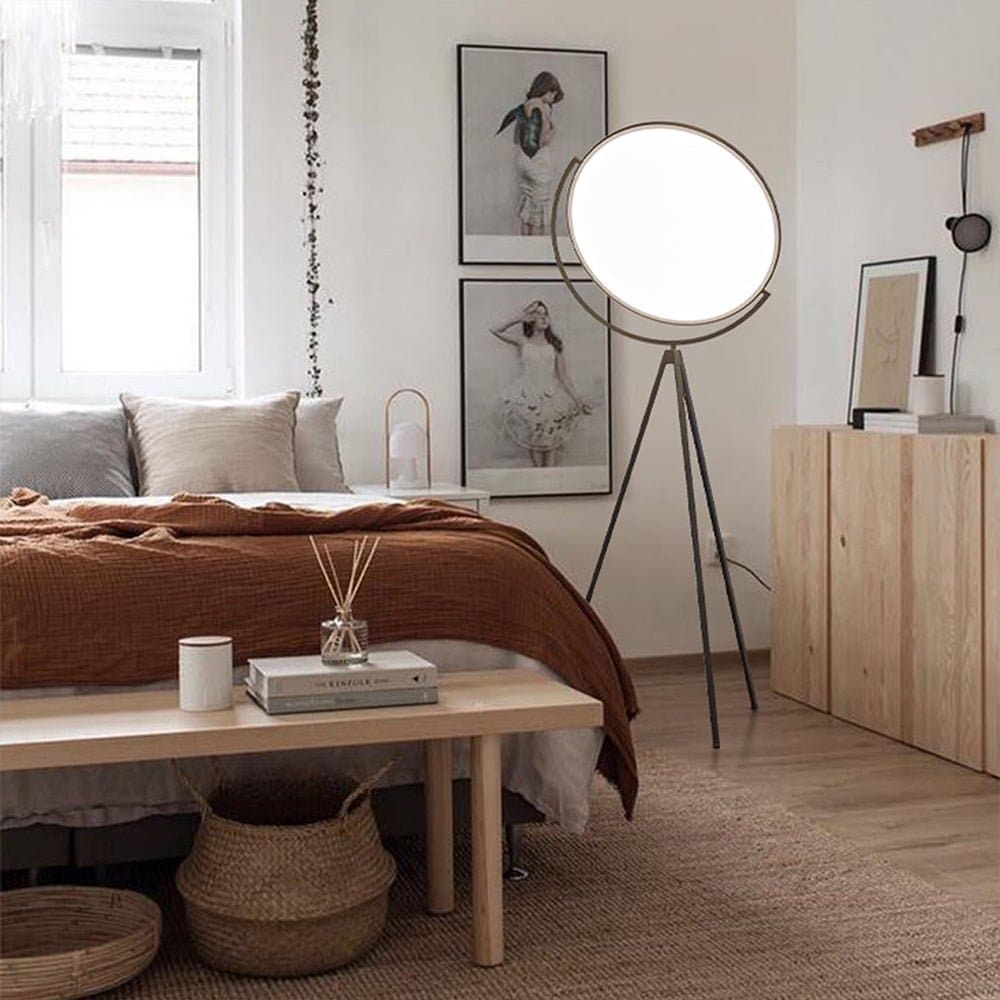 Superloon Floor Lamp - Modern Gyroscopic Disc LED Standing Lamp | Minimalist Tripod Floor Light