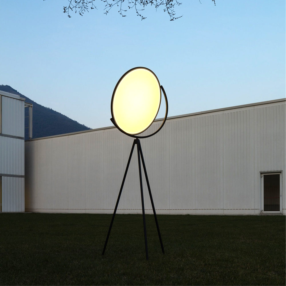 Superloon Floor Lamp - Modern Gyroscopic Disc LED Standing Lamp | Minimalist Tripod Floor Light