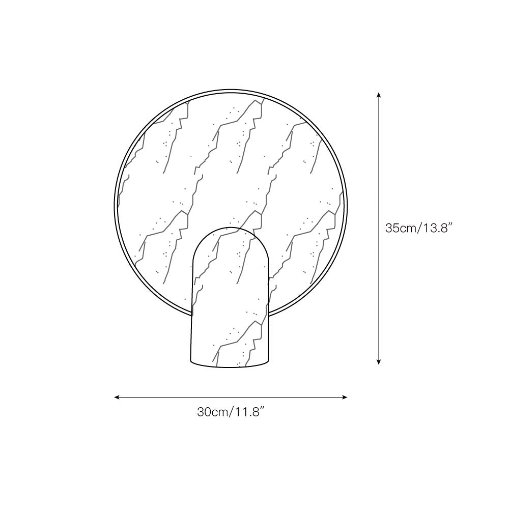 Surface Table Lamp - Solid Marble Sculptural Table Light | Modern Hand-Cast Natural Stone Accent Lamp