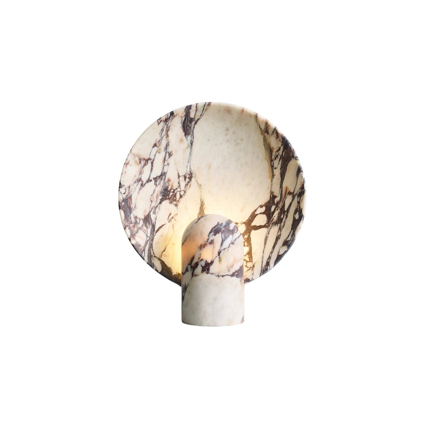 Surface Table Lamp - Solid Marble Sculptural Table Light | Modern Hand-Cast Natural Stone Accent Lamp