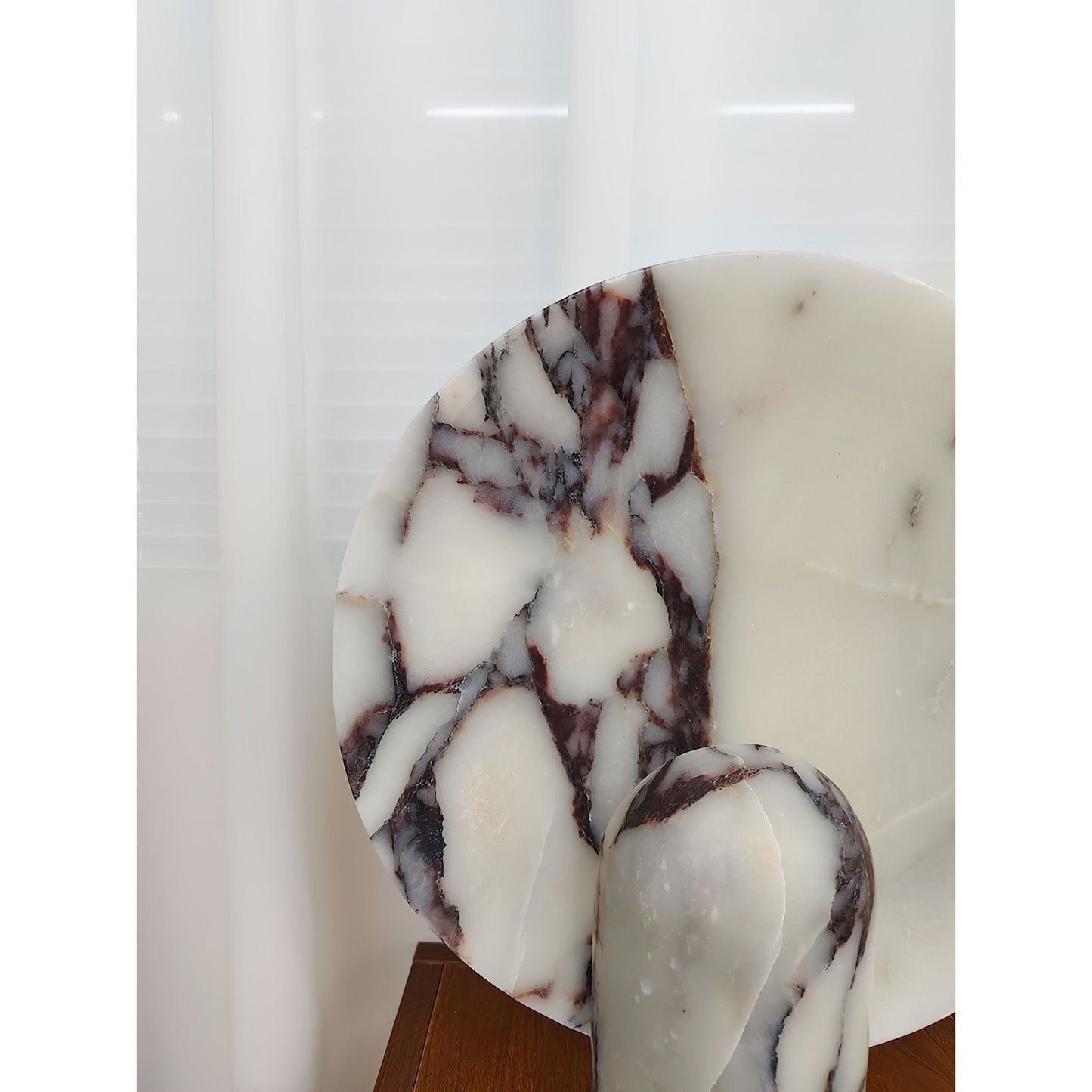 Surface Table Lamp - Solid Marble Sculptural Table Light | Modern Hand-Cast Natural Stone Accent Lamp