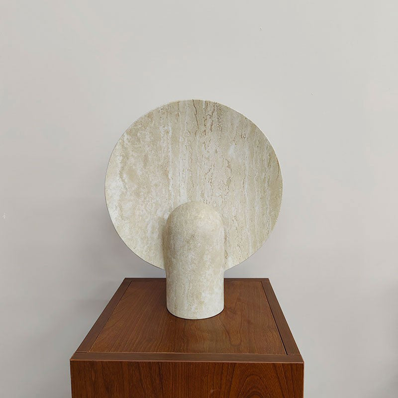 Surface Table Lamp - Solid Marble Sculptural Table Light | Modern Hand-Cast Natural Stone Accent Lamp