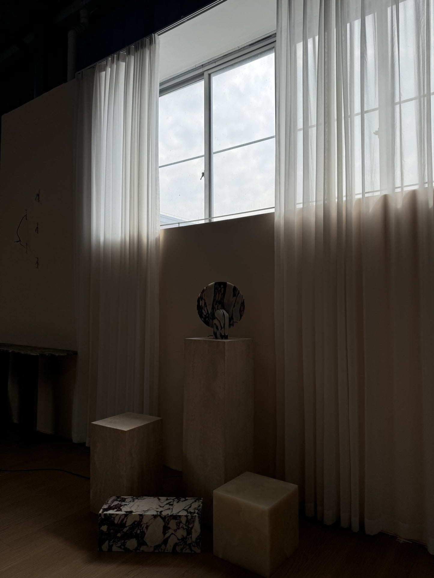 Surface Table Lamp - Solid Marble Sculptural Table Light | Modern Hand-Cast Natural Stone Accent Lamp