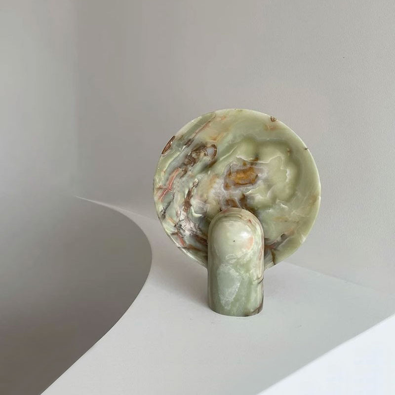 Surface Table Lamp - Solid Marble Sculptural Table Light | Modern Hand-Cast Natural Stone Accent Lamp