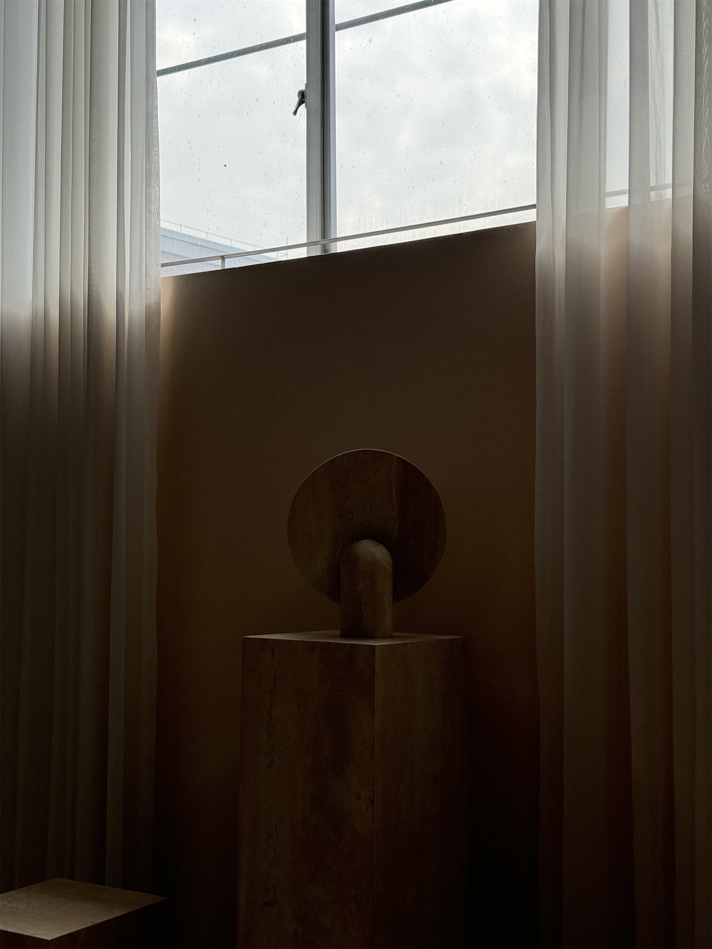 Surface Table Lamp - Solid Marble Sculptural Table Light | Modern Hand-Cast Natural Stone Accent Lamp