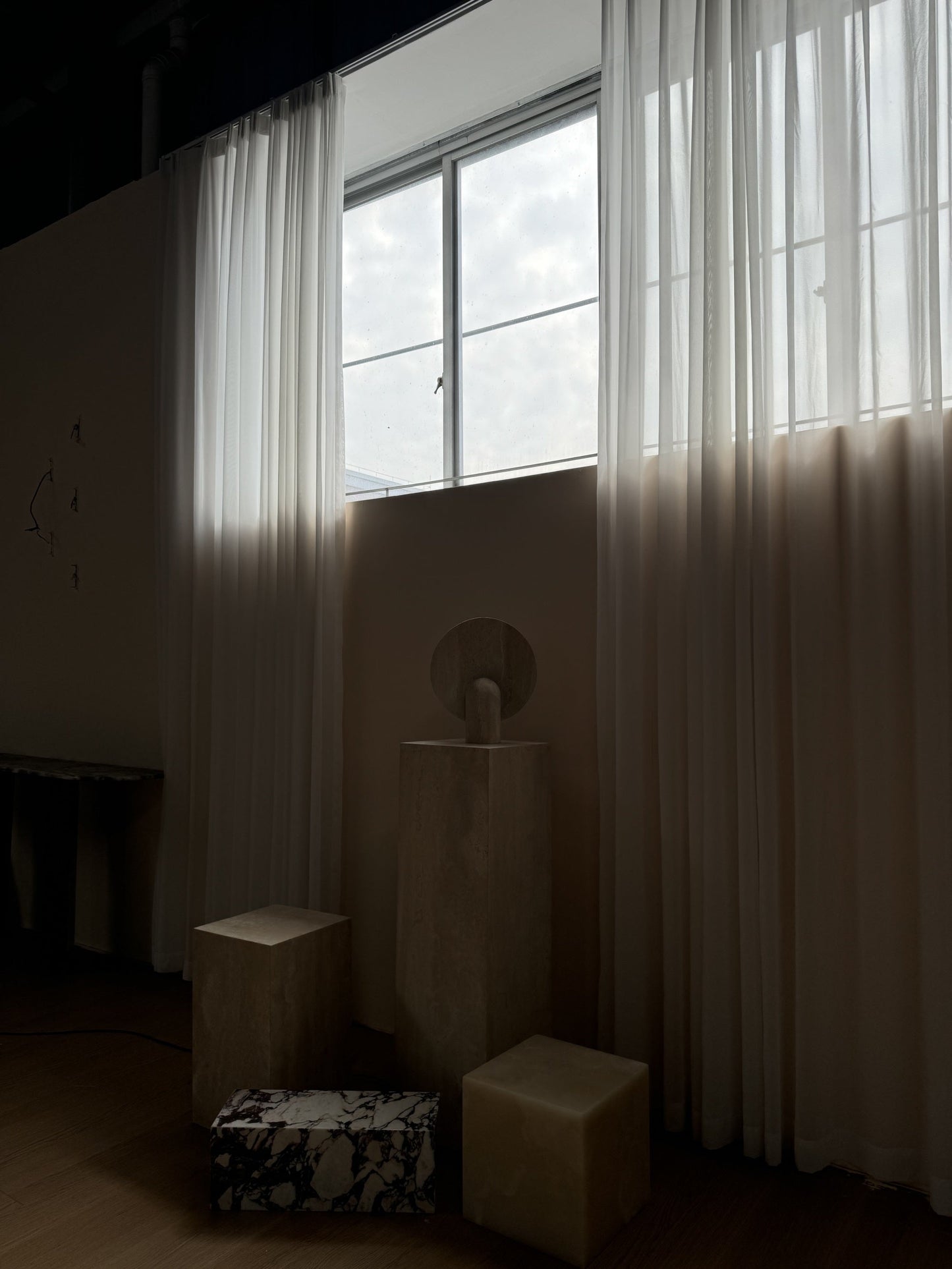 Surface Table Lamp - Solid Marble Sculptural Table Light | Modern Hand-Cast Natural Stone Accent Lamp