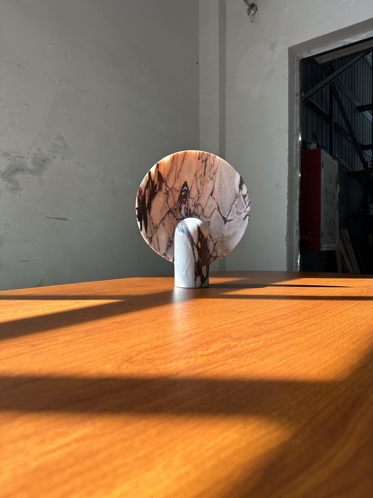Surface Table Lamp - Solid Marble Sculptural Table Light | Modern Hand-Cast Natural Stone Accent Lamp