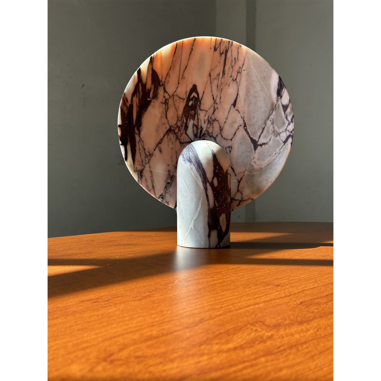 Surface Table Lamp - Solid Marble Sculptural Table Light | Modern Hand-Cast Natural Stone Accent Lamp
