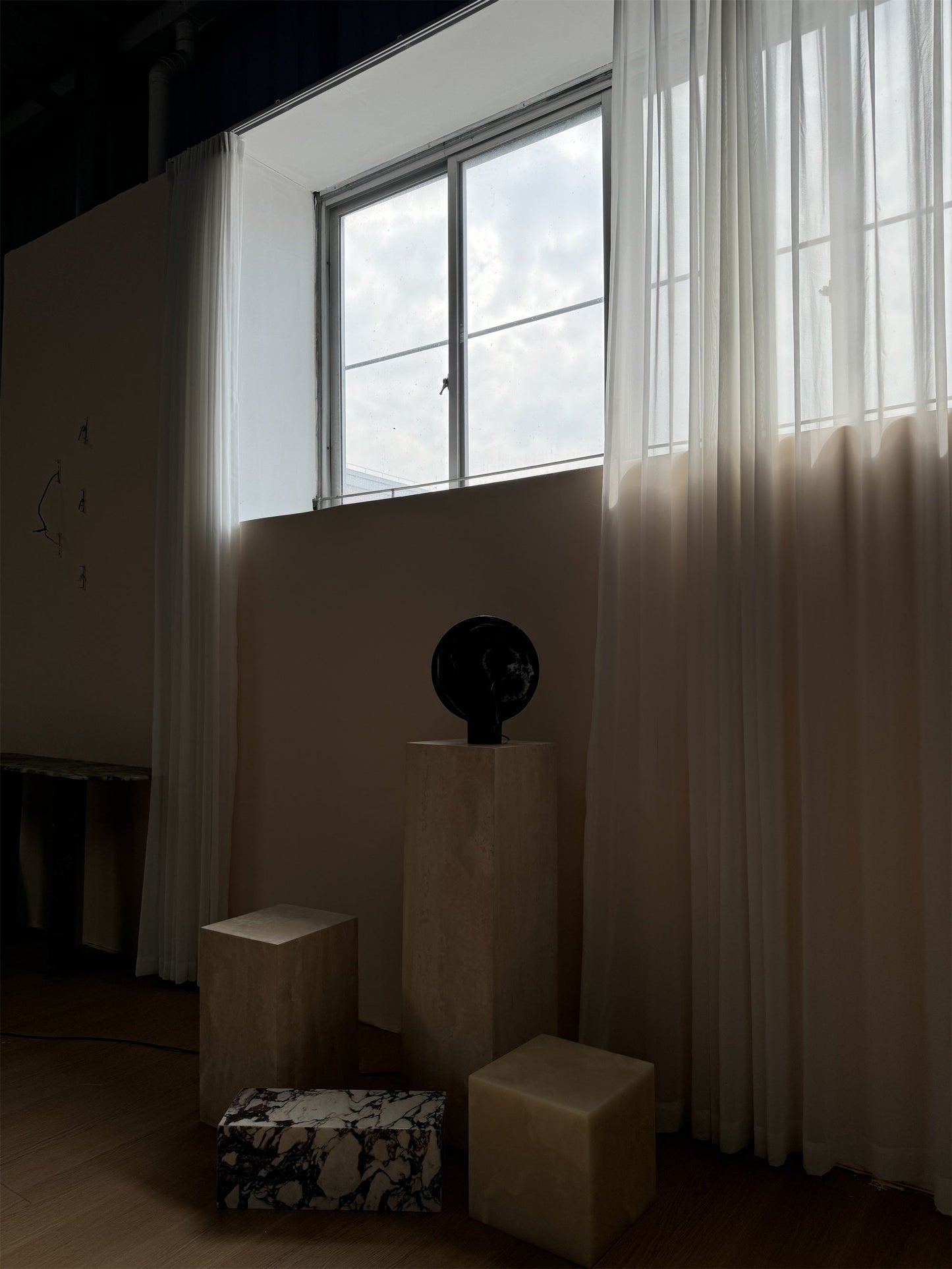 Surface Table Lamp - Solid Marble Sculptural Table Light | Modern Hand-Cast Natural Stone Accent Lamp