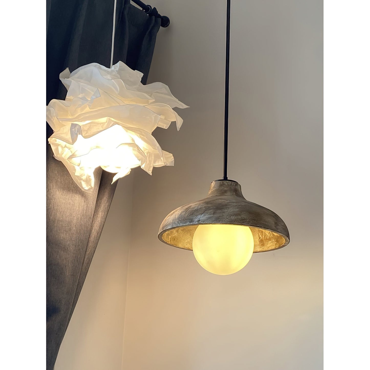 Surfside Pendant Lamp - Wood Grain Resin & Opal Glass Globe Pendant | Modern Kitchen Island & Bar Light