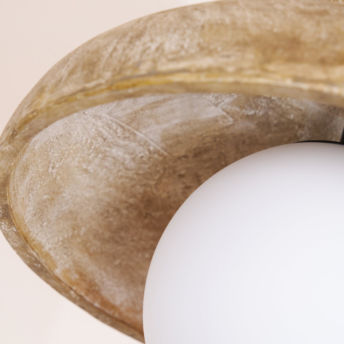 Surfside Pendant Lamp - Wood Grain Resin & Opal Glass Globe Pendant | Modern Kitchen Island & Bar Light
