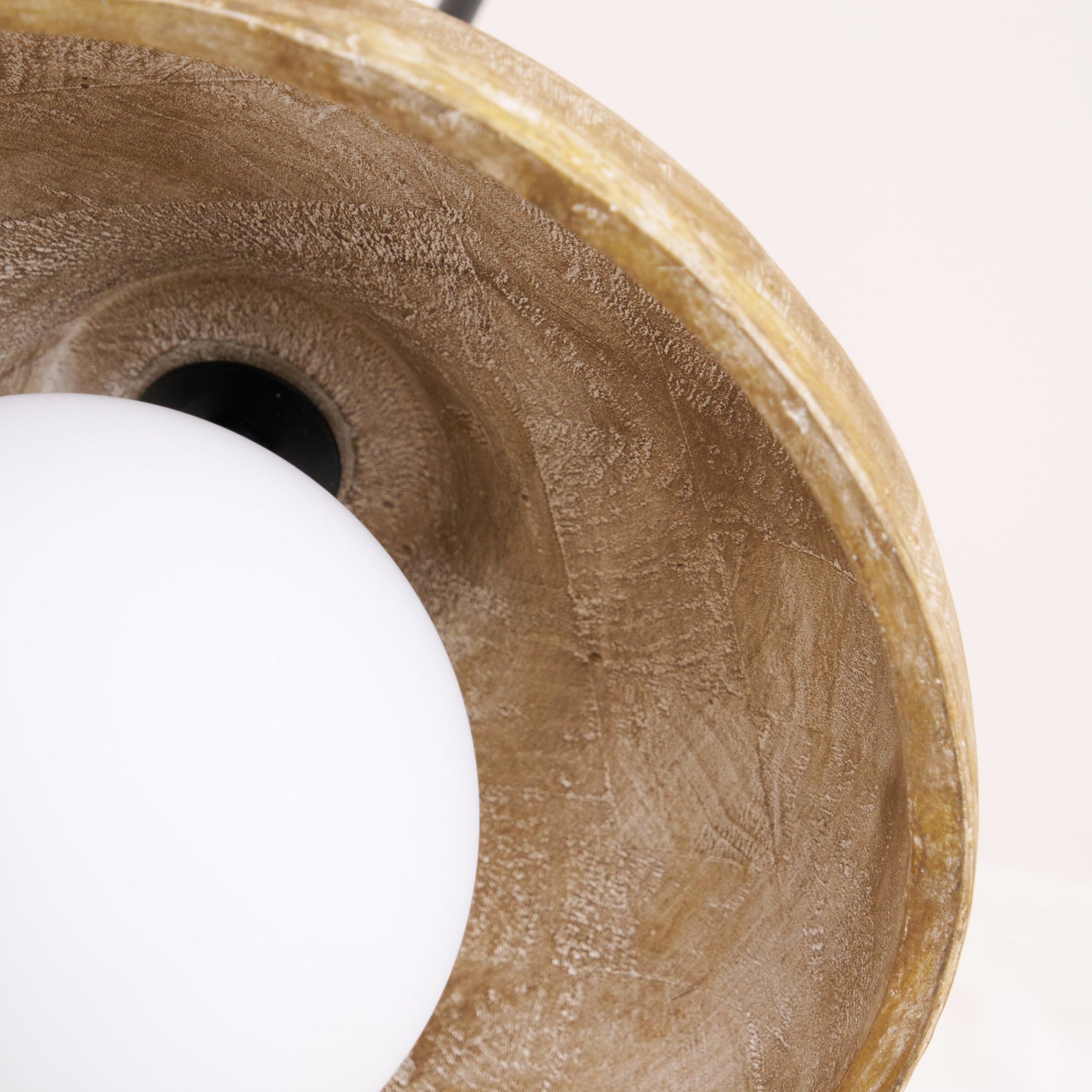 Surfside Pendant Lamp - Wood Grain Resin & Opal Glass Globe Pendant | Modern Kitchen Island & Bar Light