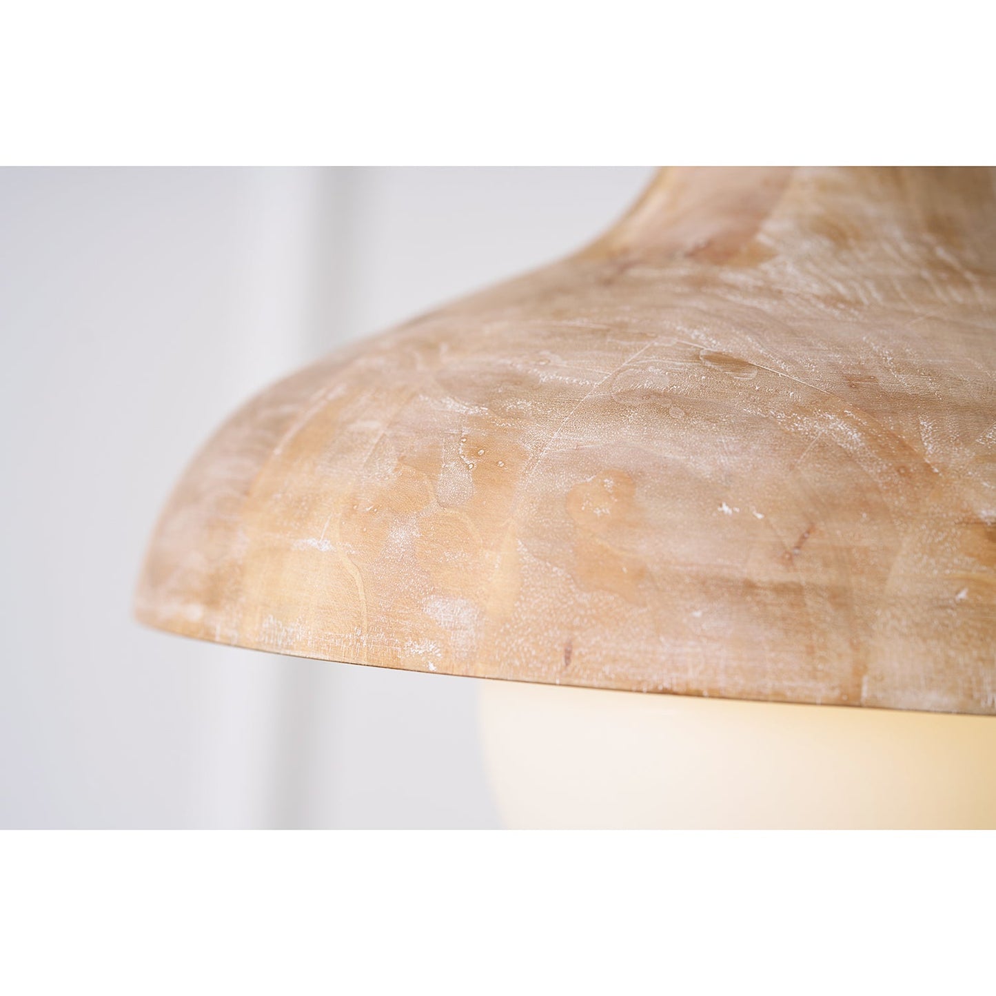 Surfside Pendant Lamp - Wood Grain Resin & Opal Glass Globe Pendant | Modern Kitchen Island & Bar Light