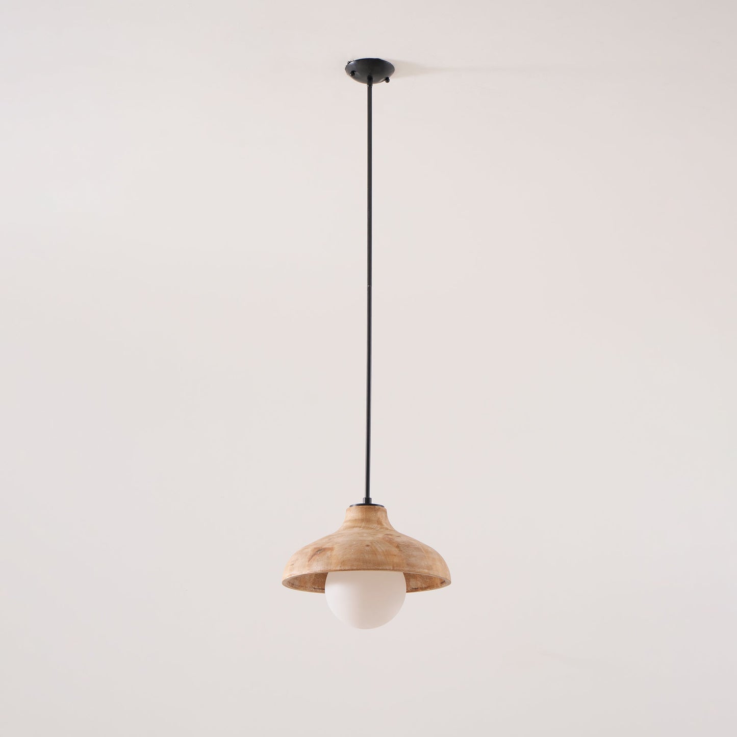 Surfside Pendant Lamp - Wood Grain Resin & Opal Glass Globe Pendant | Modern Kitchen Island & Bar Light
