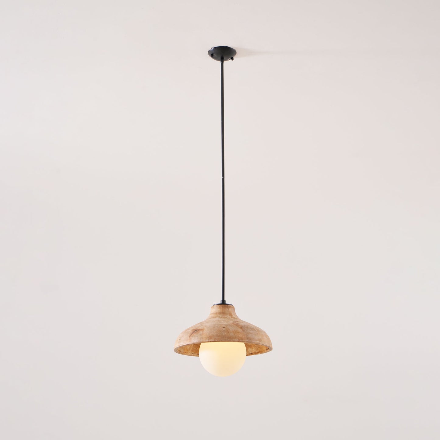 Surfside Pendant Lamp - Wood Grain Resin & Opal Glass Globe Pendant | Modern Kitchen Island & Bar Light