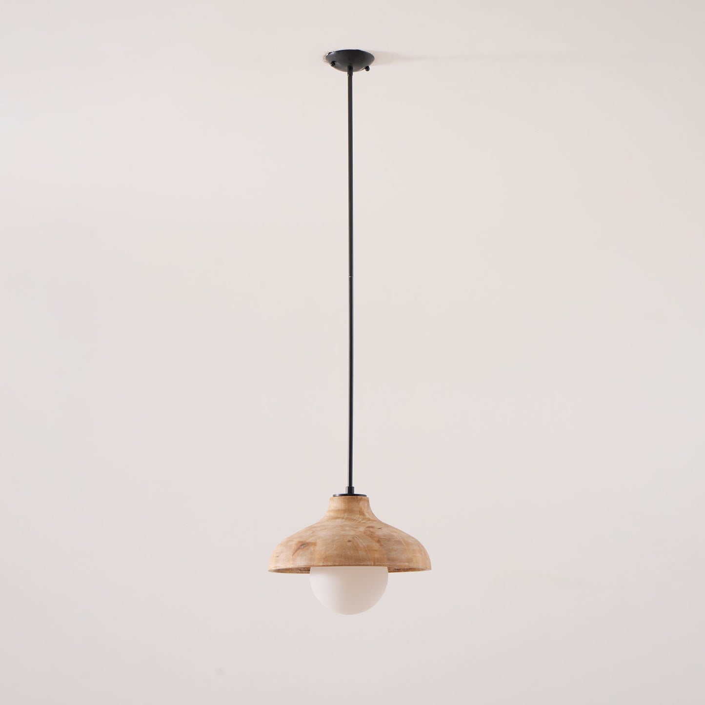 Surfside Pendant Lamp - Wood Grain Resin & Opal Glass Globe Pendant | Modern Kitchen Island & Bar Light