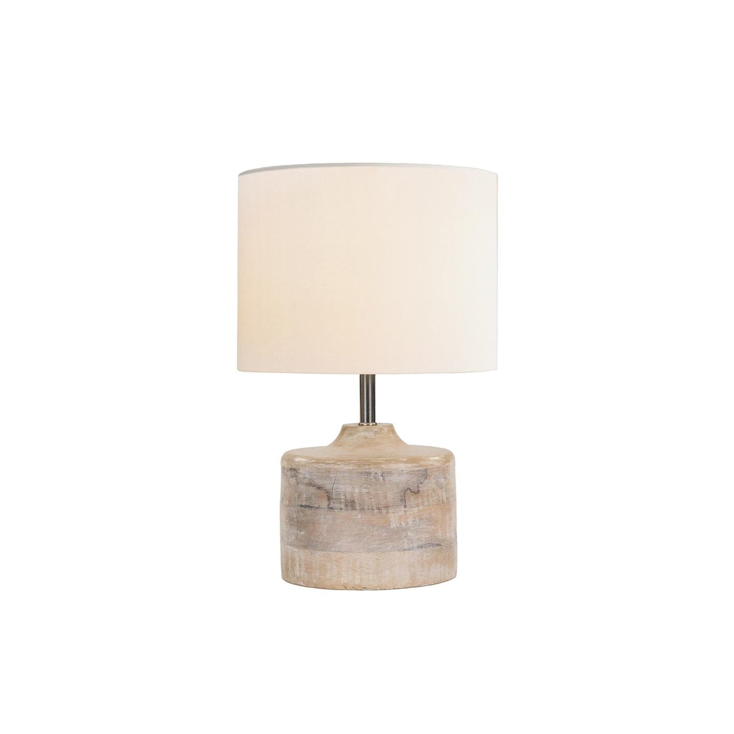 Surya Coast Table Lamp - Natural Solid Wood & Fabric Table Light | Modern Global Accent Lamp