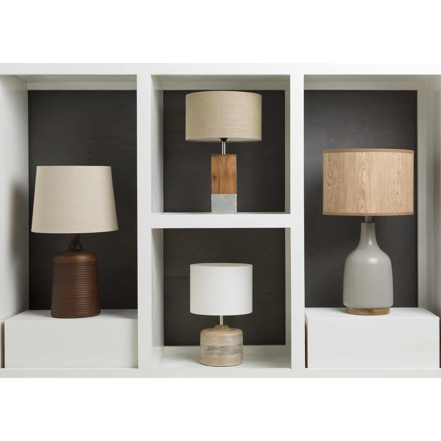 Surya Coast Table Lamp - Natural Solid Wood & Fabric Table Light | Modern Global Accent Lamp