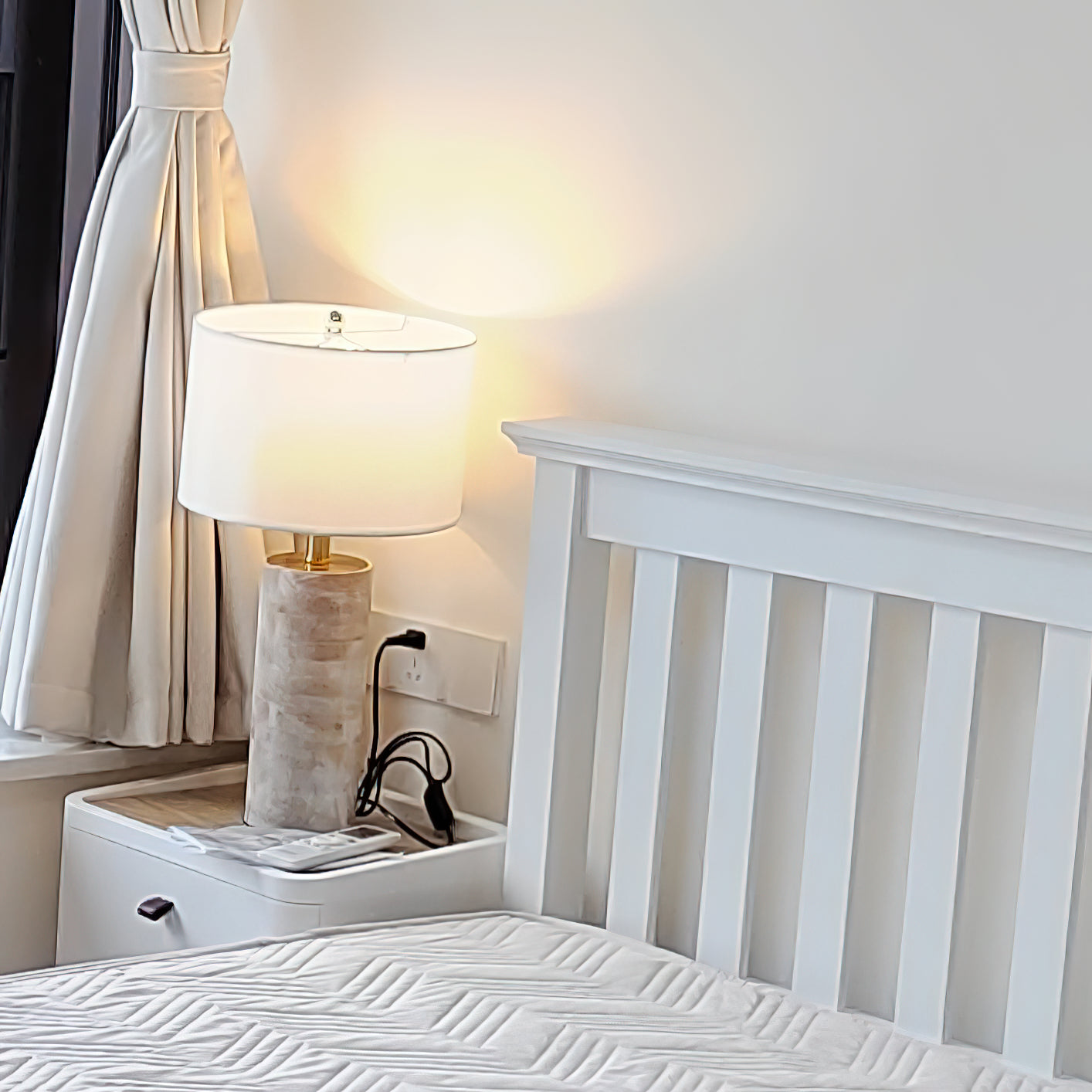 Surya Coast Table Lamp - Natural Solid Wood & Fabric Table Light | Modern Global Accent Lamp