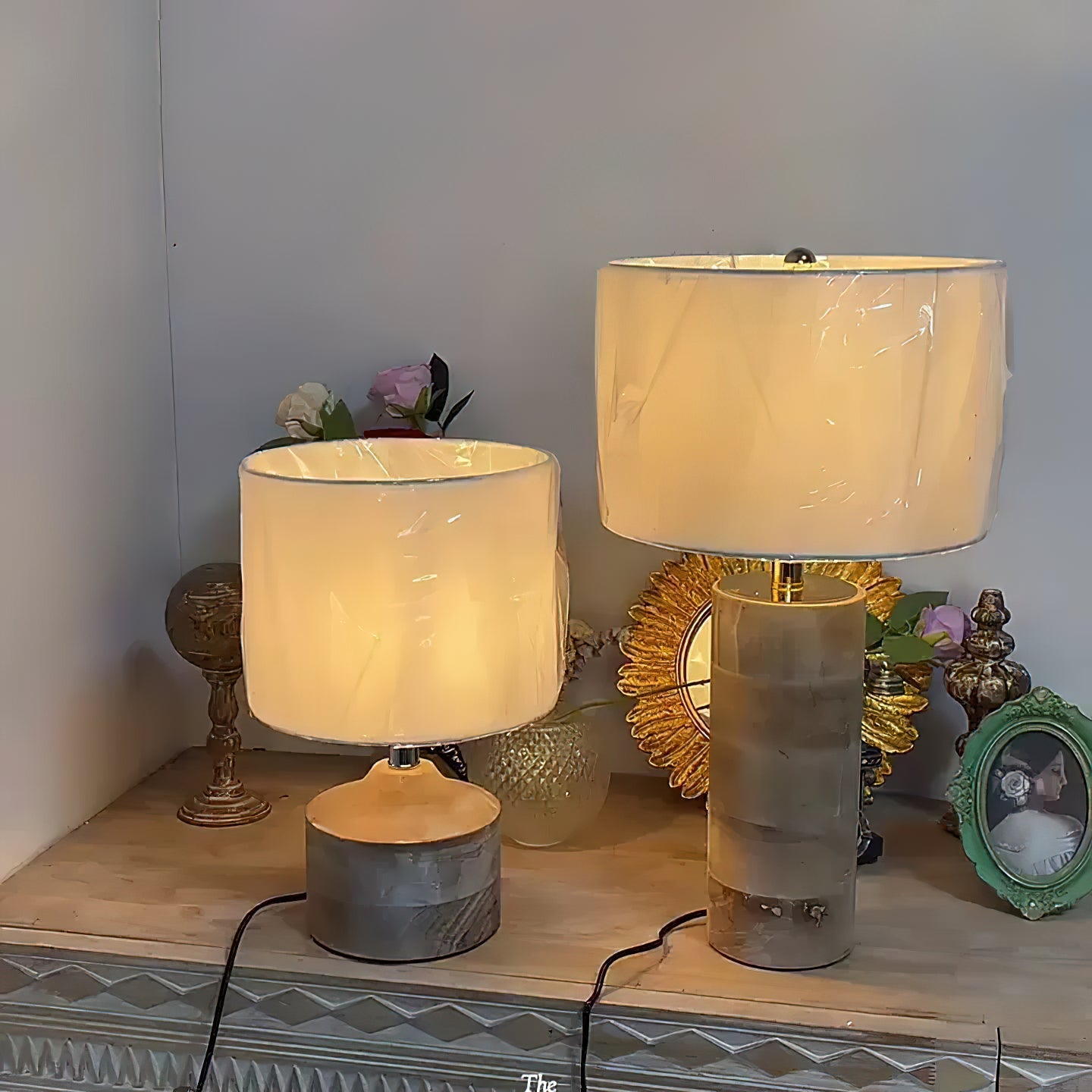 Surya Coast Table Lamp - Natural Solid Wood & Fabric Table Light | Modern Global Accent Lamp