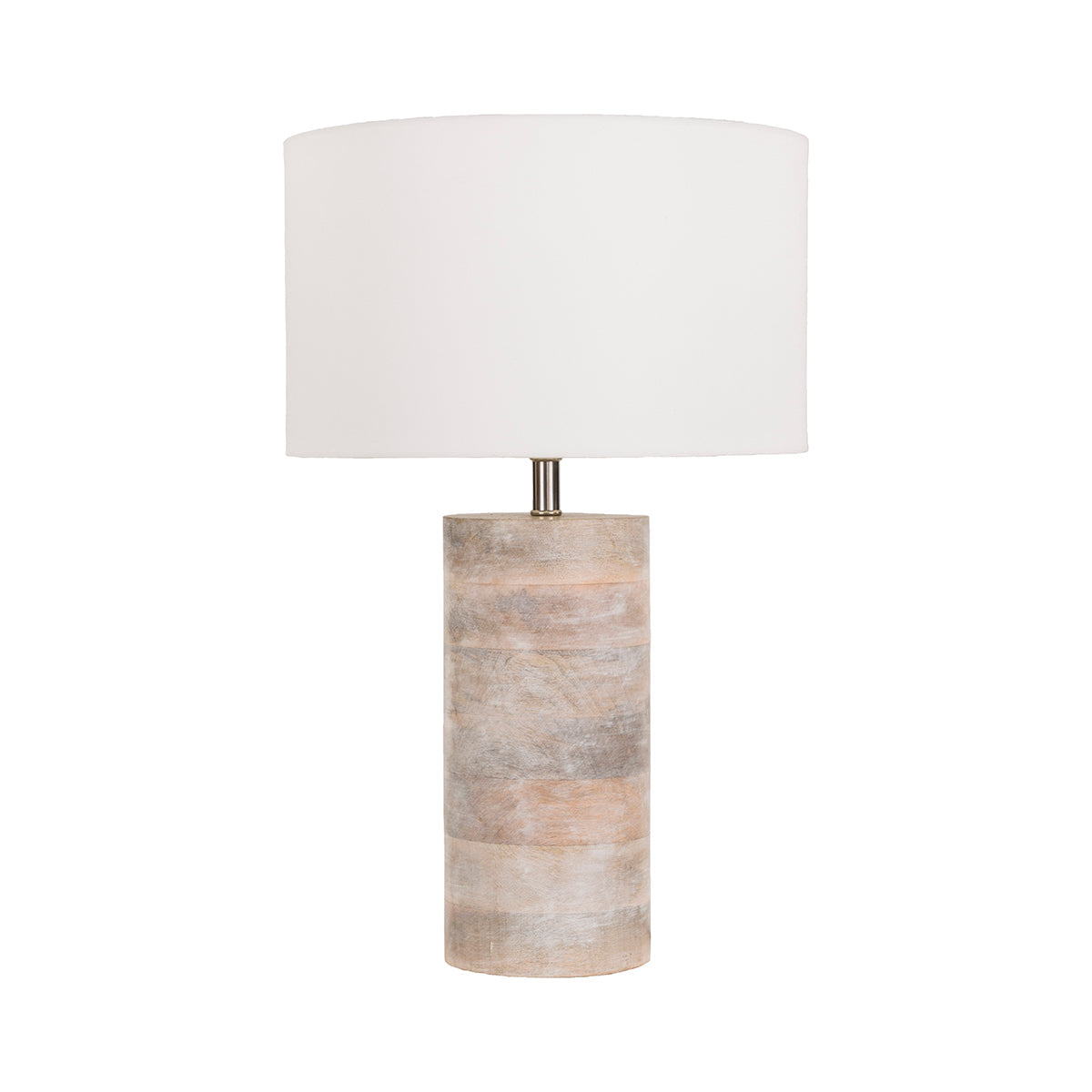 Surya Coast Table Lamp - Natural Solid Wood & Fabric Table Light | Modern Global Accent Lamp