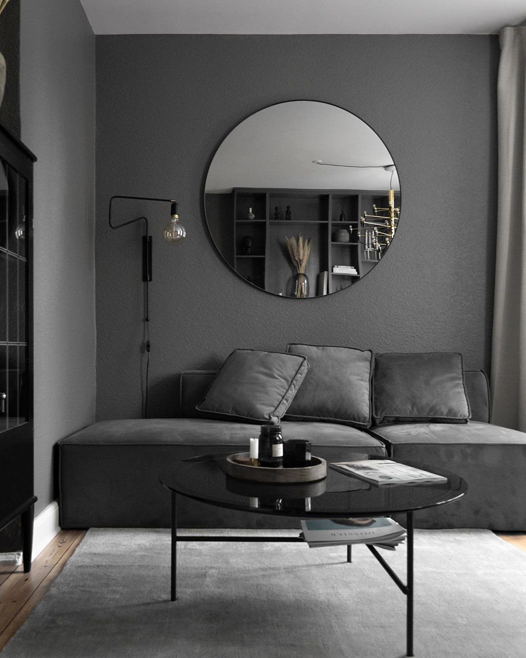 Swing Plug-in Wall Lamp - Articulating Black & Brass Wall Sconce | Modern Extendable Reading Light
