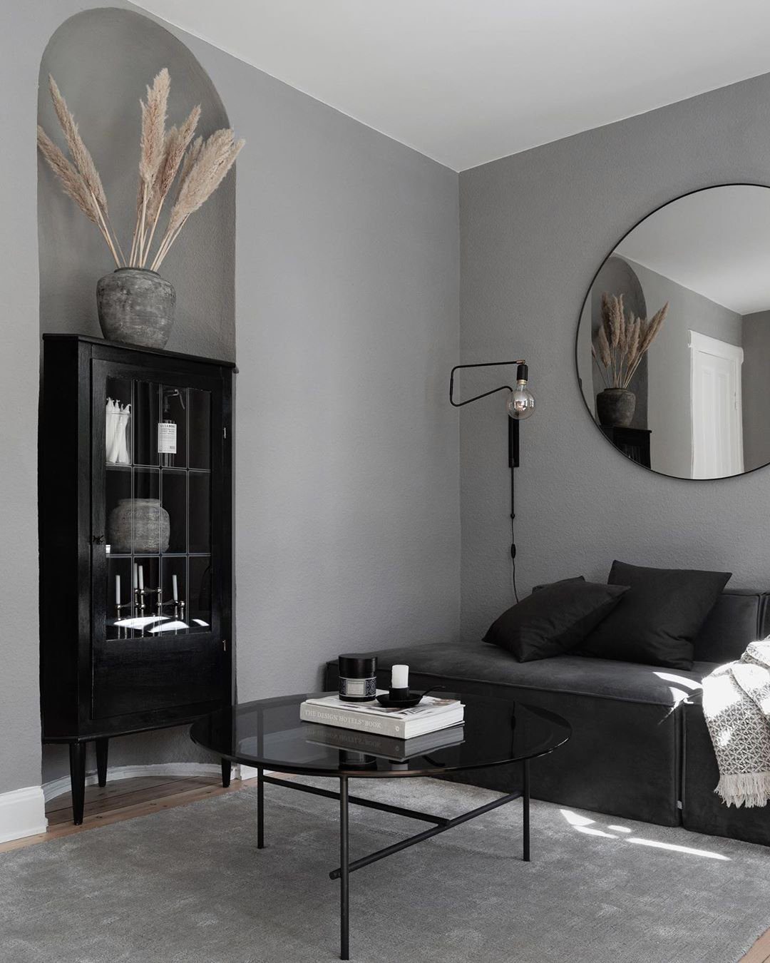 Swing Plug-in Wall Lamp - Articulating Black & Brass Wall Sconce | Modern Extendable Reading Light
