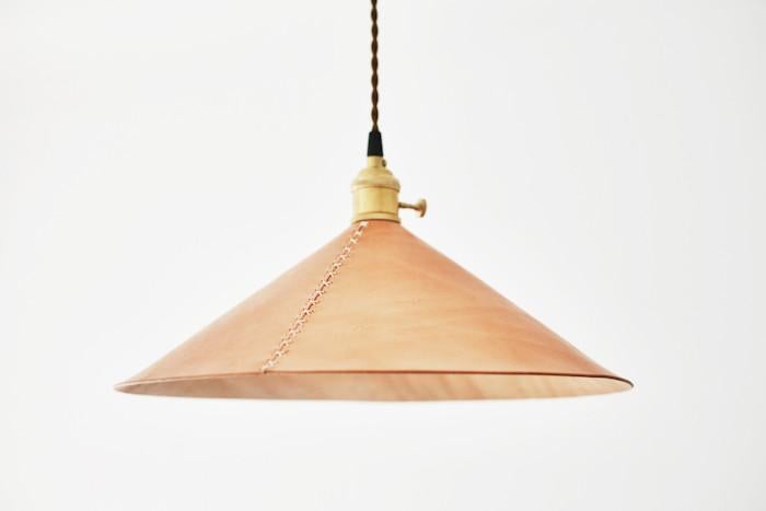 Baxter leather cone pendant light