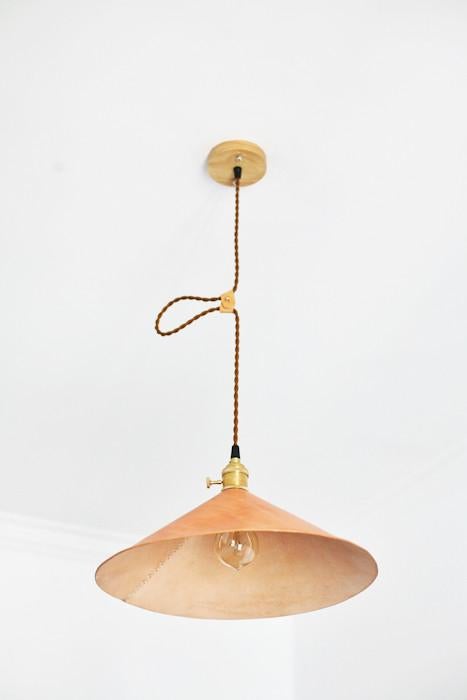 Baxter leather cone pendant light