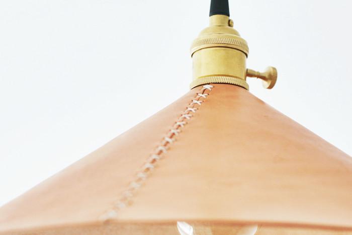 Baxter leather cone pendant light