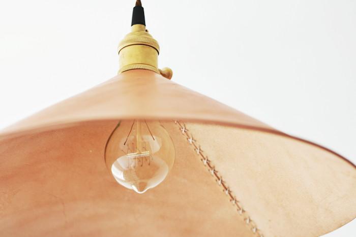 Baxter leather cone pendant light