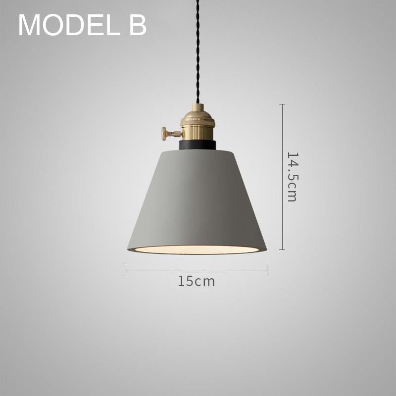 Concrete Vasa Minimalist Pendant Light - Industrial New York Loft Style | Nordic Concrete Resin & Braided Cord Pendant