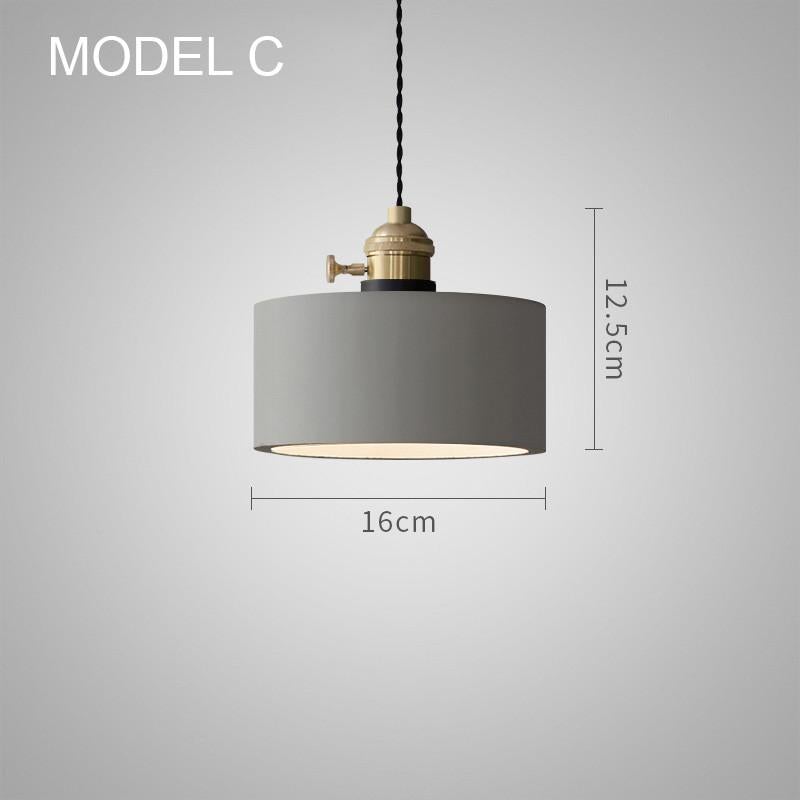 Concrete Vasa Minimalist Pendant Light - Industrial New York Loft Style | Nordic Concrete Resin & Braided Cord Pendant