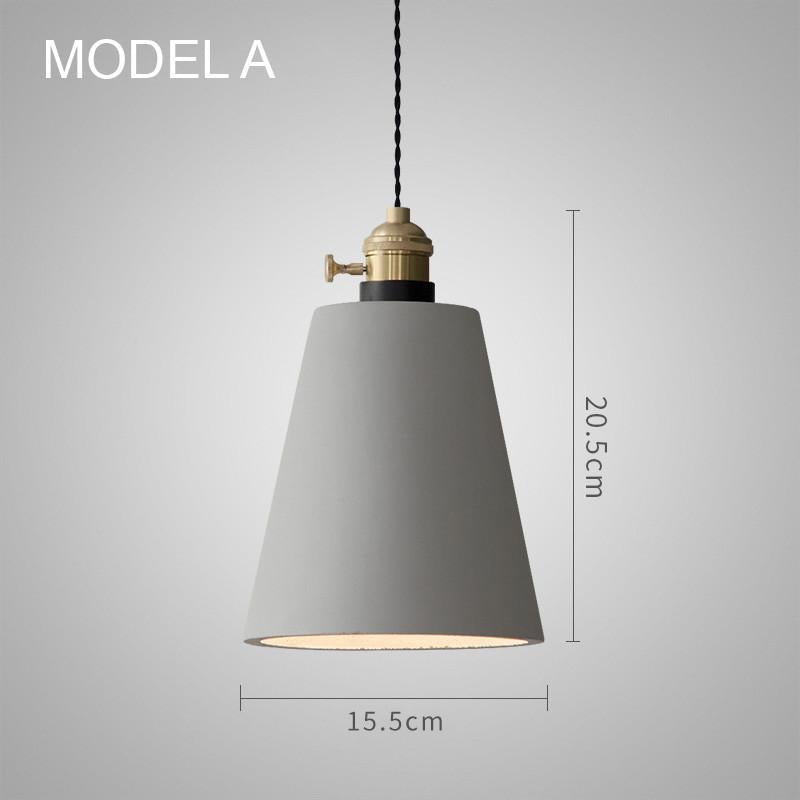 Concrete Vasa Minimalist Pendant Light - Industrial New York Loft Style | Nordic Concrete Resin & Braided Cord Pendant