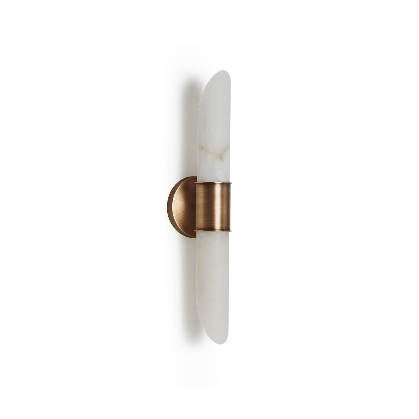 Tabitha Alabaster Wall Lamp - Elongated Brass & Natural Alabaster Sconce | Modern Vertical Stone Wall Light