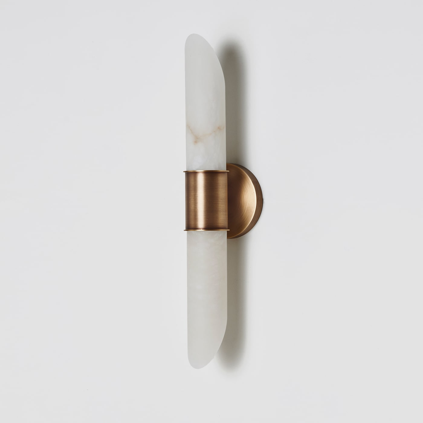 Tabitha Alabaster Wall Lamp - Elongated Brass & Natural Alabaster Sconce | Modern Vertical Stone Wall Light
