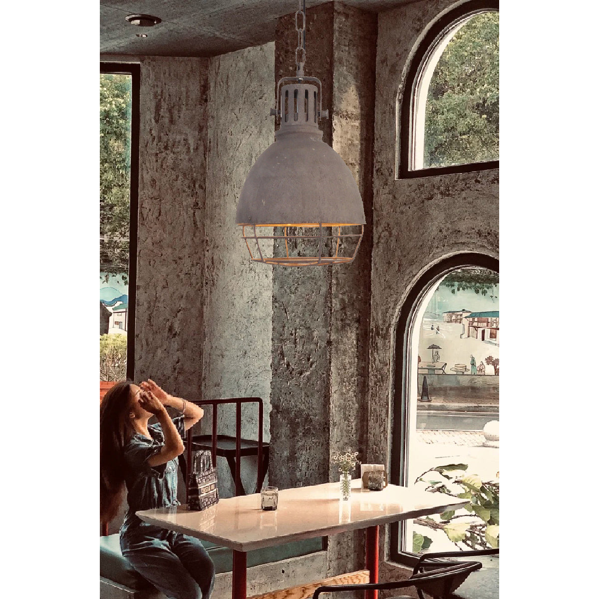 Tagabo Pendant Light - Rustic Antiqued Metal Hanging Pendant | Industrial Kitchen Island Light