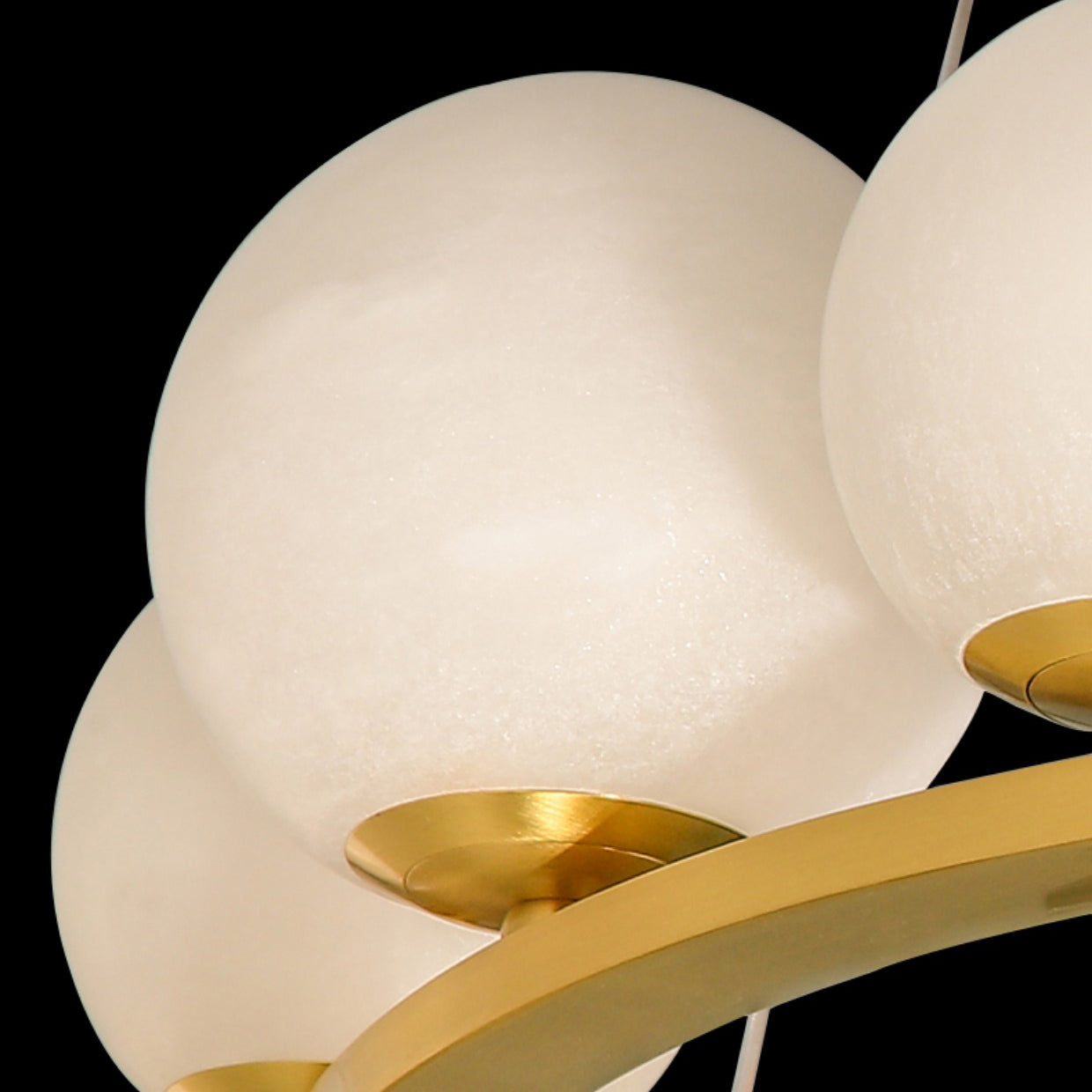 Tagliato Alabaster Chandelier - Brass Ring & Natural Alabaster Pendant Light | Modern Stone Ring Chandelier