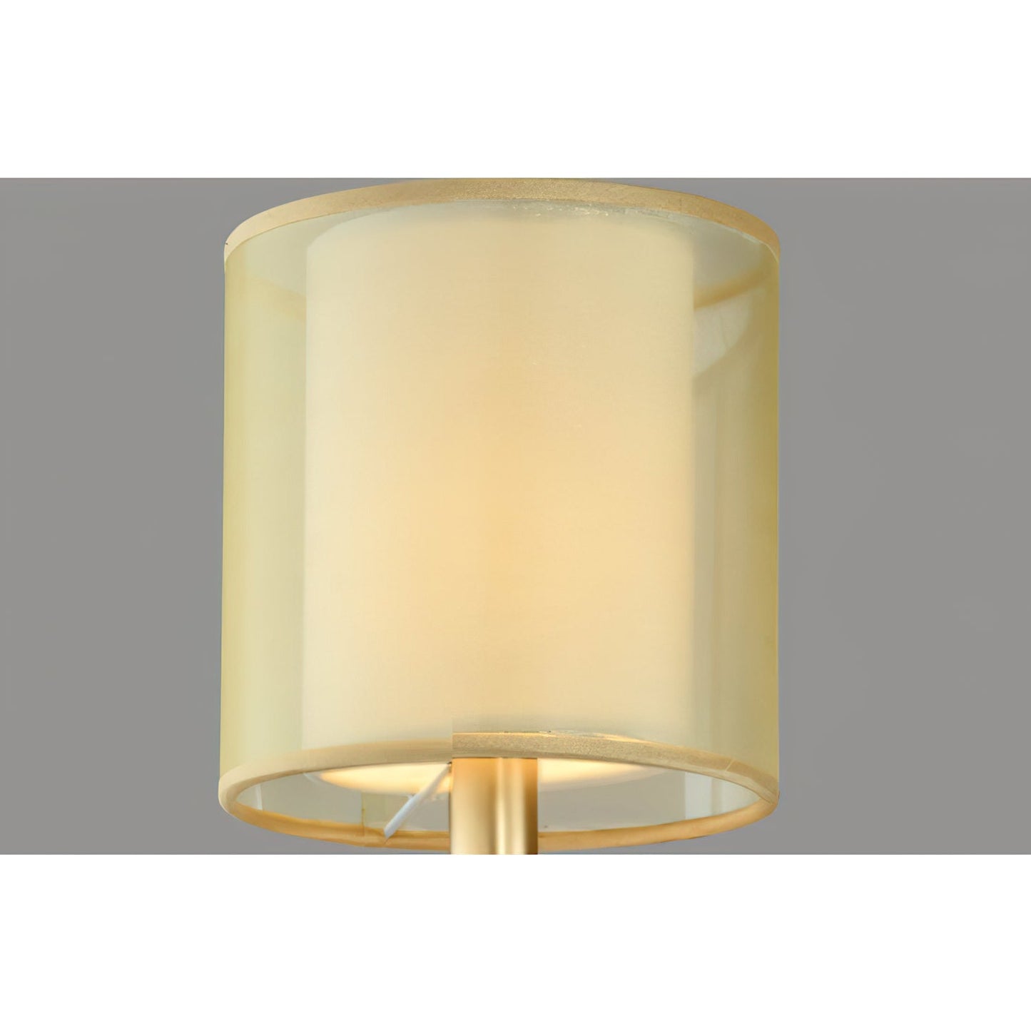 Tallie Chandelier - Modern Brass Geometric Chandelier | Double Sheer Organza & Fabric Shade Hanging Light
