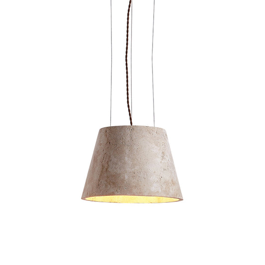 Talma Pendant Lamp - Natural Travertine Stone Hanging Light | Modern Minimalist Dome Pendant