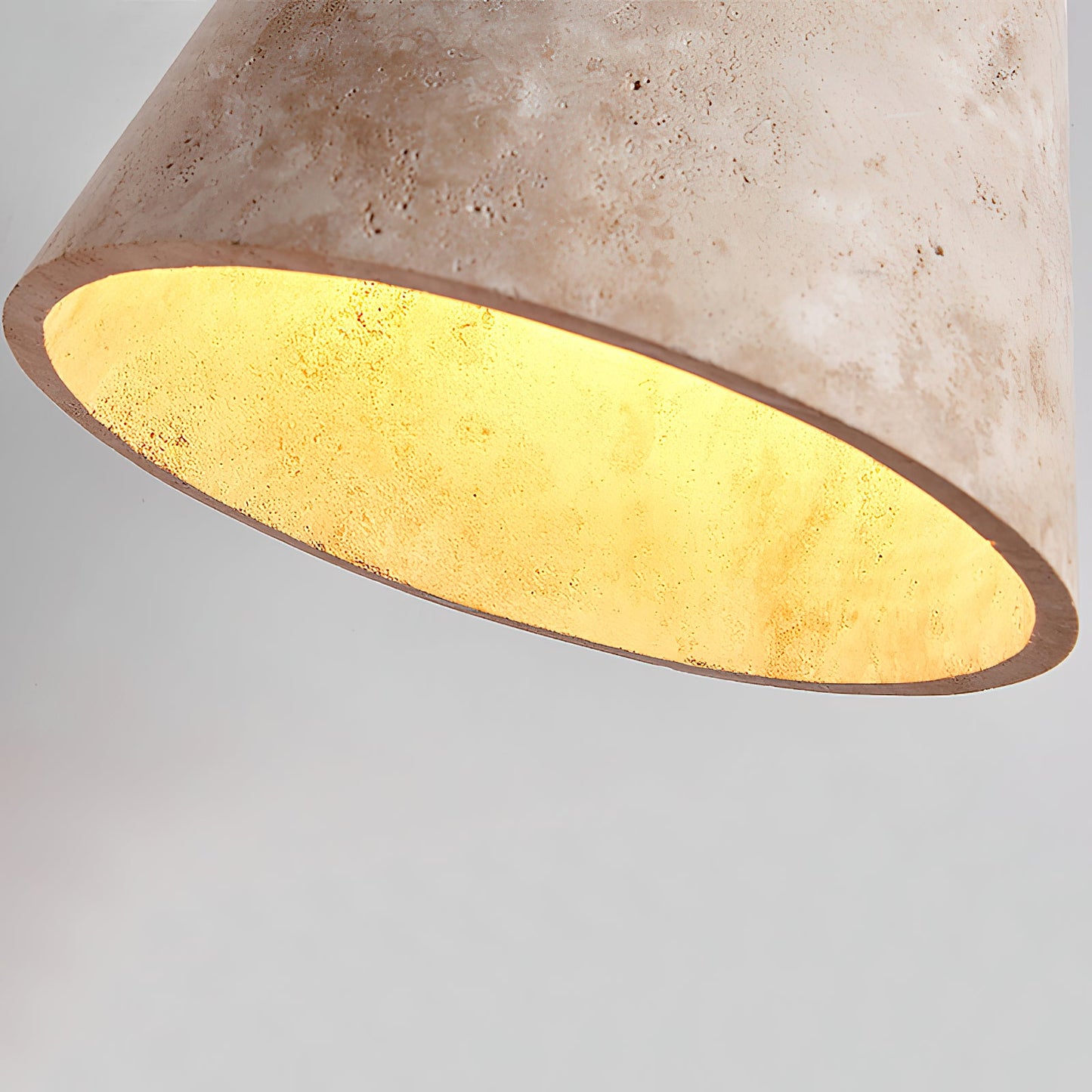Talma Pendant Lamp - Natural Travertine Stone Hanging Light | Modern Minimalist Dome Pendant