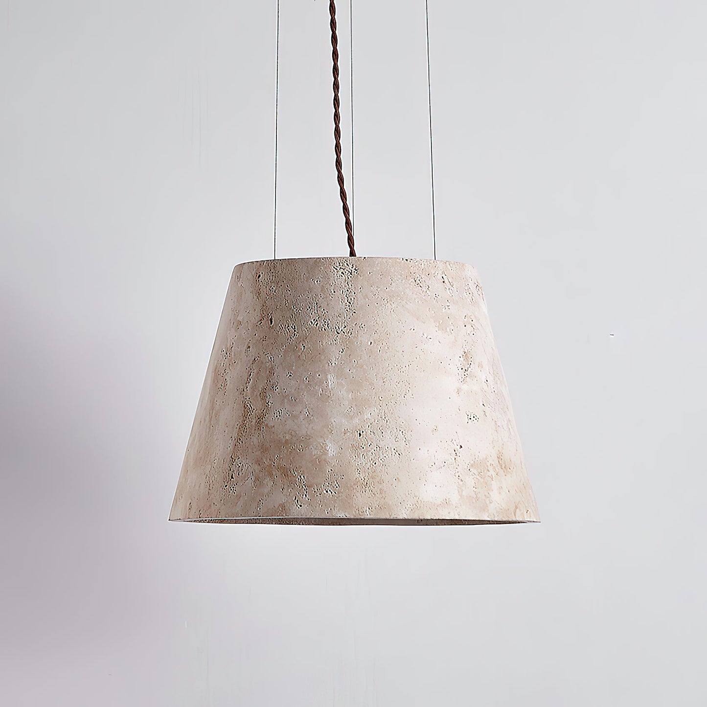 Talma Pendant Lamp - Natural Travertine Stone Hanging Light | Modern Minimalist Dome Pendant