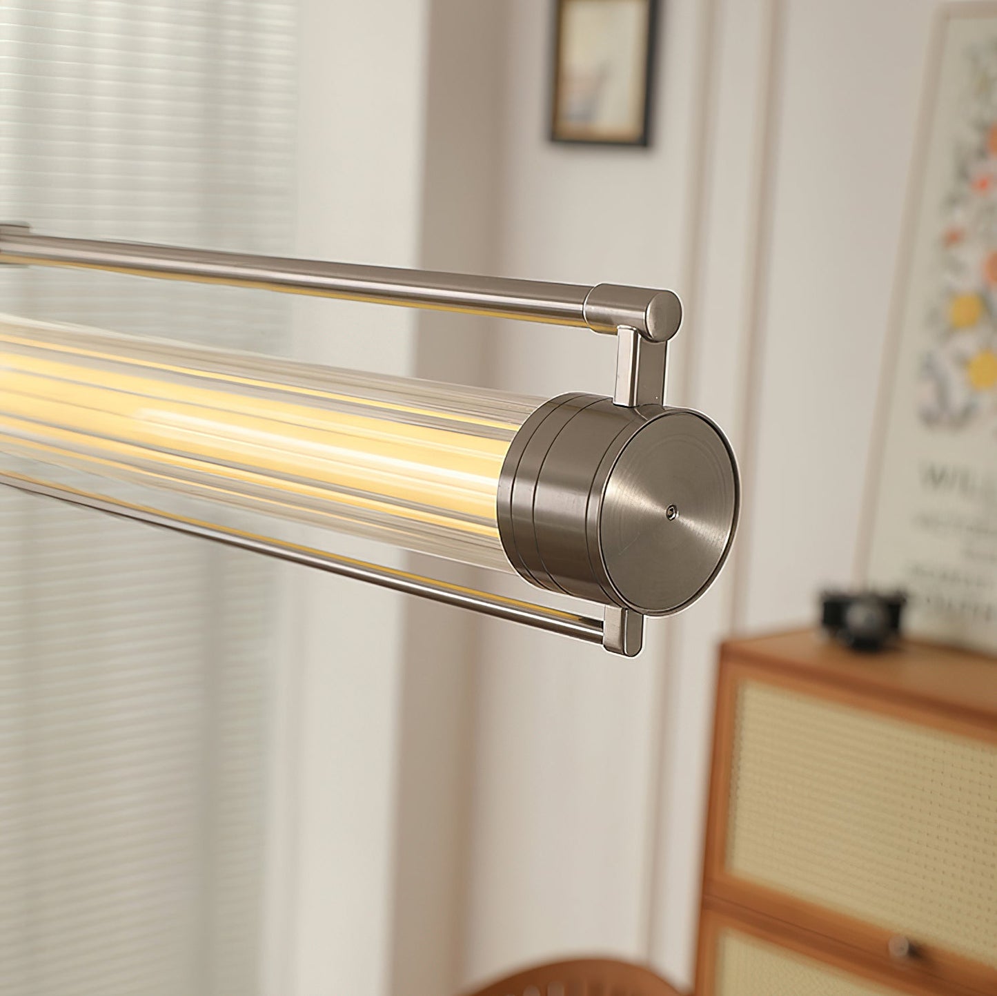 Tamar Wand Pendant Lamp - Linear Drizzled Glass & Metal LED Pendant | Modern Kitchen Island & Dining Light