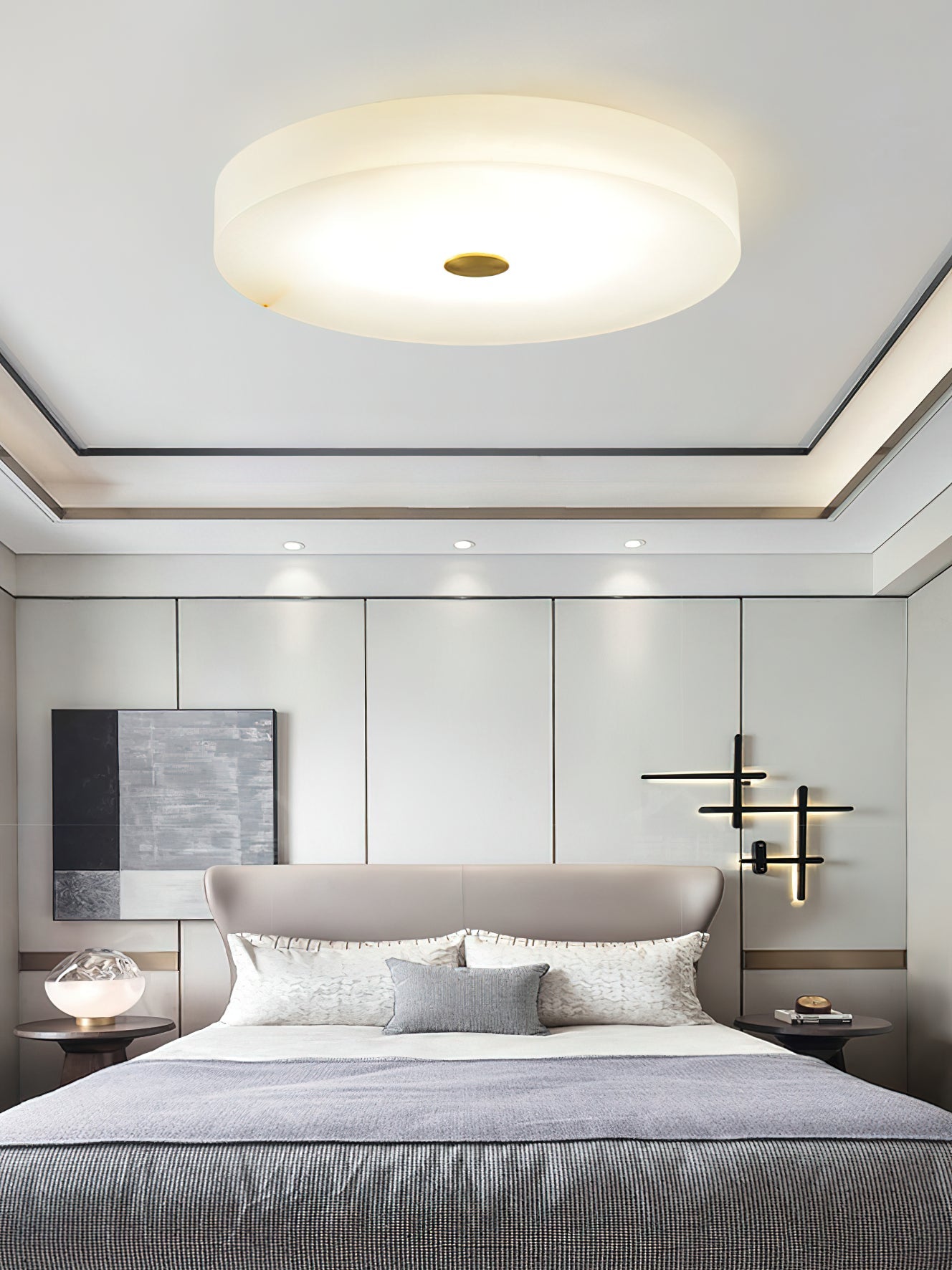 Tamoor Alabaster Ceiling Light - Handcrafted Natural Stone Flush Mount | Modern Low-Profile LED Ceiling Light