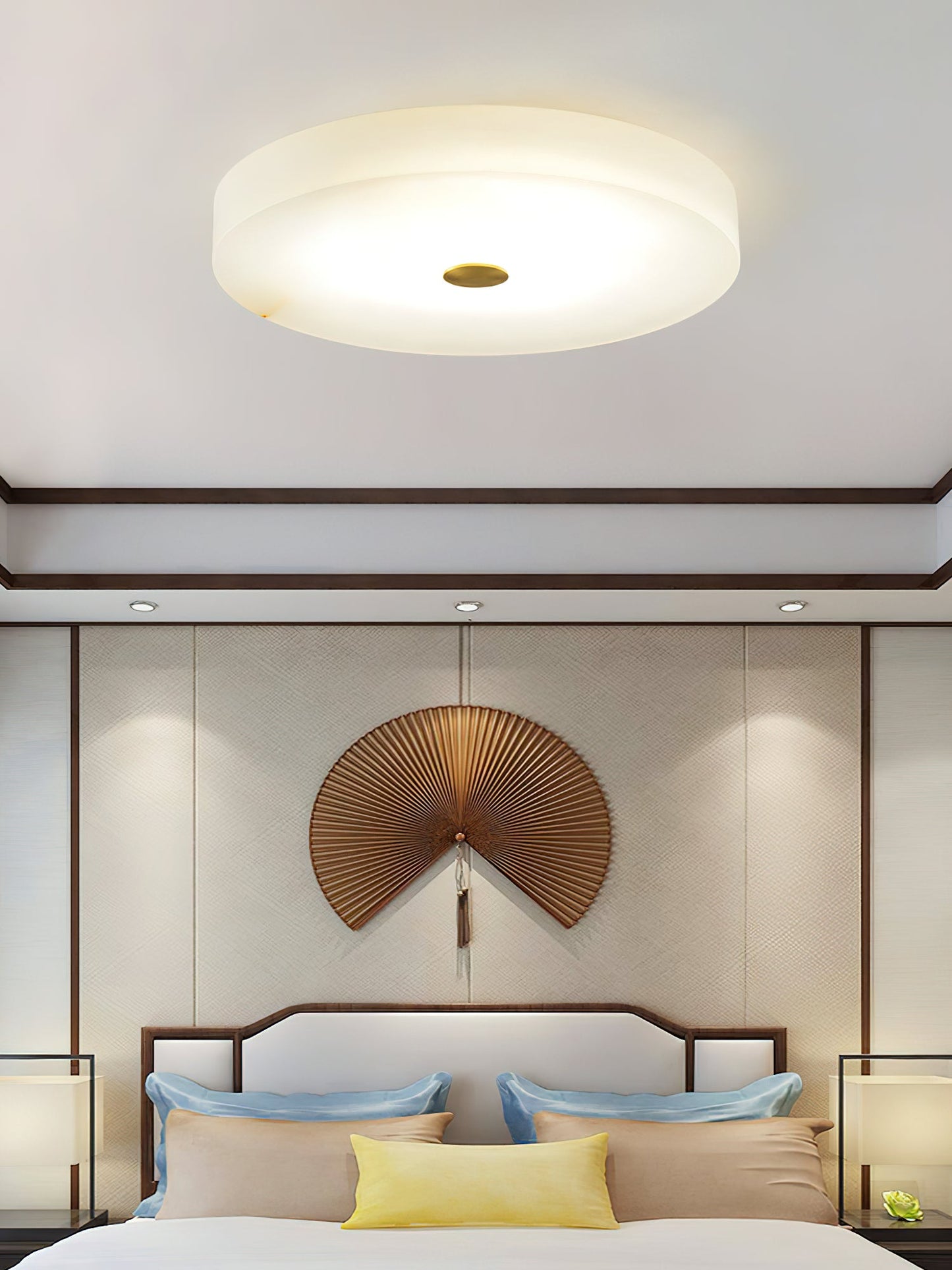 Tamoor Alabaster Ceiling Light - Handcrafted Natural Stone Flush Mount | Modern Low-Profile LED Ceiling Light